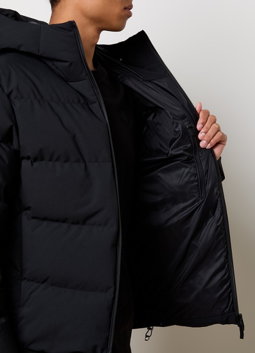 Moncler Languedoc puffer jack met donsvulling en capuchon - detail 5 zwart
