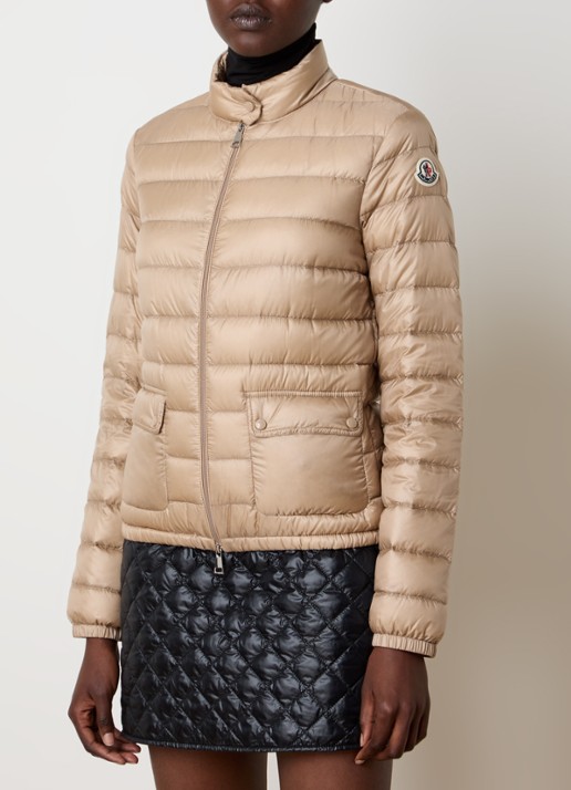 Moncler Lans gewatteerde jas met donsvulling en klepzakken - detail 4 beige