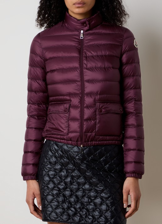 Moncler Lans gewatteerde jas met donsvulling en klepzakken - detail 6 bordeauxrood