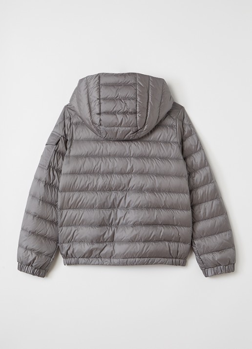 Moncler Lauros puffer jack met capuchon - achterkant grijs