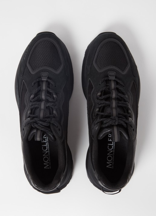 Moncler Lite Runner sneaker met leren details - detail 3 zwart