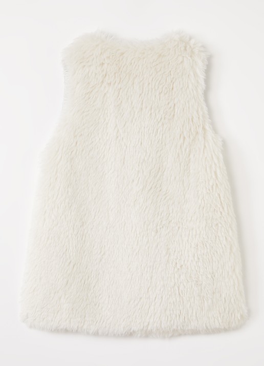 Moncler Longline bodywarmer van imitatiebont - achterkant 3 wit