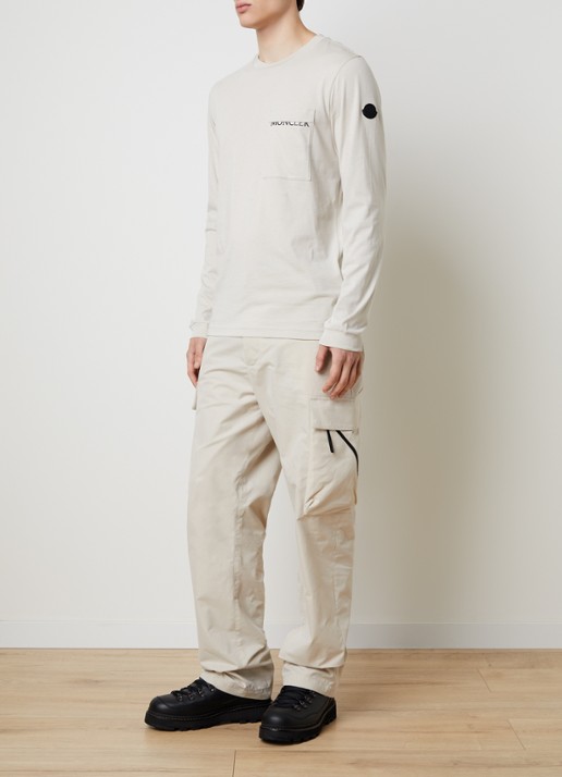 Moncler Longsleeve met borstzak - voorkant 4 gebroken wit