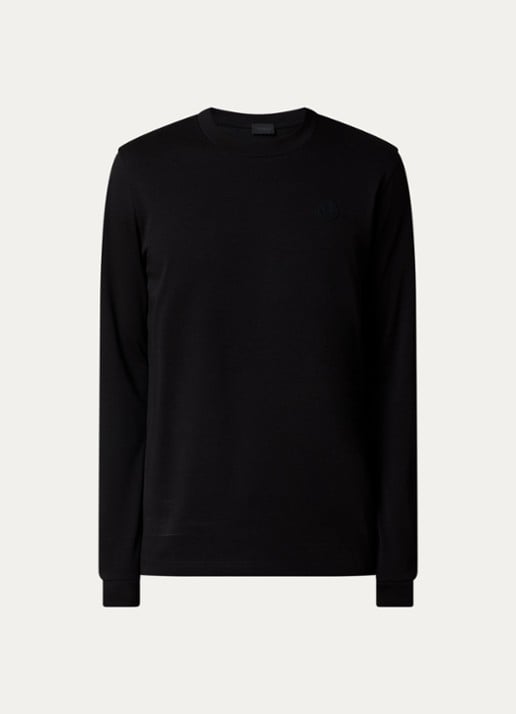 Moncler Longsleeve met logo- en backprint  - voorkant zwart