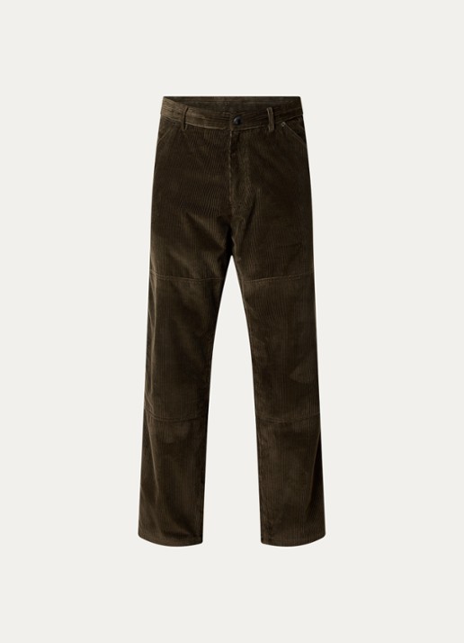Moncler Loose fit cargobroek van corduroy met steekzakken  - voorkant 5 bronsgroen