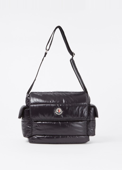 Moncler Luiertas met glanzende finish en verschoningsmat - voorkant zwart