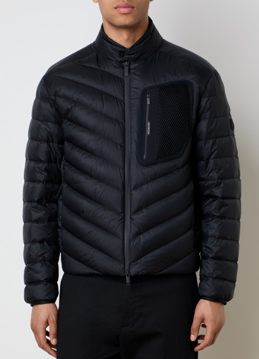 Moncler Mackinac pufferjack met donsvulling - detail 4 zwart