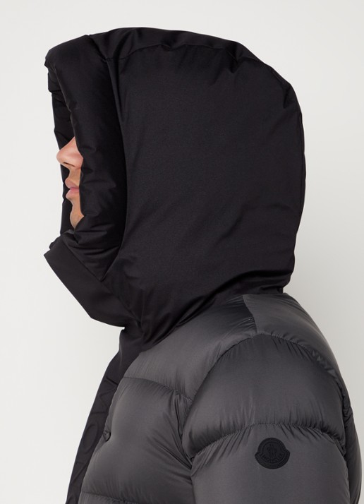 Moncler Madeira puffer jack met donsvulling en logo - detail 5 lichtgrijs