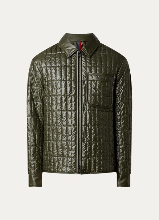 Moncler Madiere quilted jack met ritszakken - voorkant 2 bronsgroen