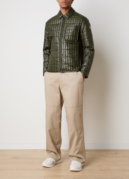 Moncler Madiere quilted jack met ritszakken - voorkant 3 bronsgroen