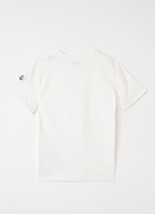 Moncler Maglia T-shirt met logoprint - voorkant 2 gebroken wit