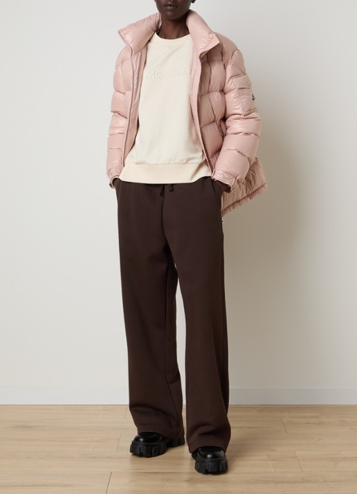 Moncler Maire puffer jack met donsvulling en afneembare capuchon - voorkant 2 lichtroze