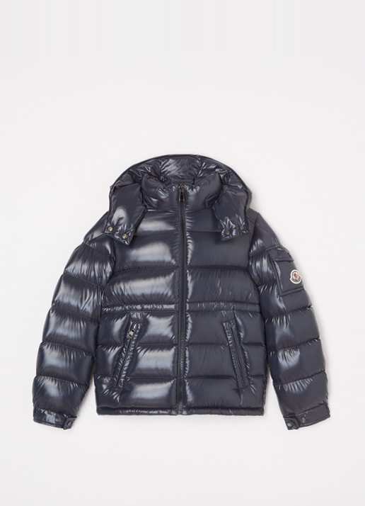 Moncler Maire puffer jas met donsvulling en afneembaar capuchon - voorkant 2 lichtblauw