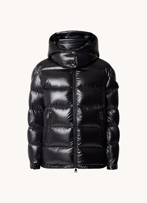 Moncler Maire puffer jas met donsvulling en afneembare capuchon - voorkant zwart