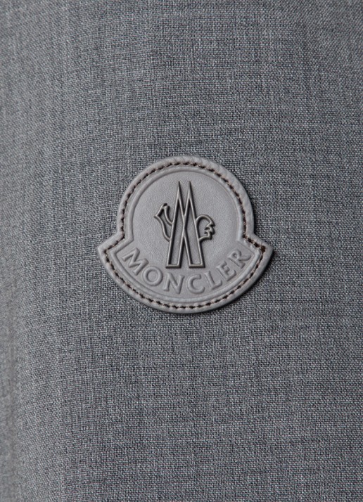 Moncler Malavat jack van scheerwol met ritszakken en logo - detail 6 middengrijs