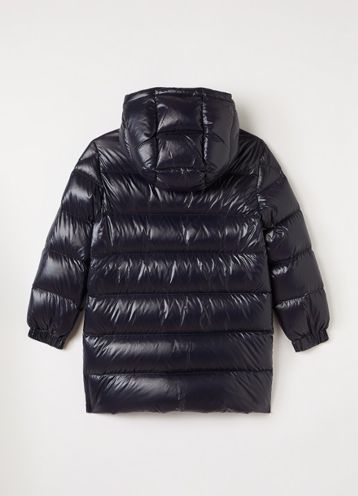 Moncler Marapi longline pufferjack met donsvulling - achterkant donkerblauw