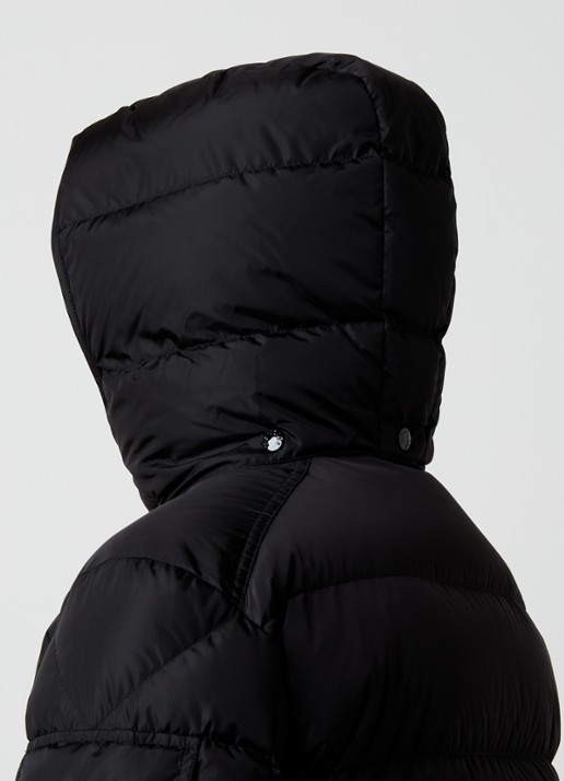 Moncler Maya puffer jack met donsvulling en afneembare capuchon - detail 6 zwart