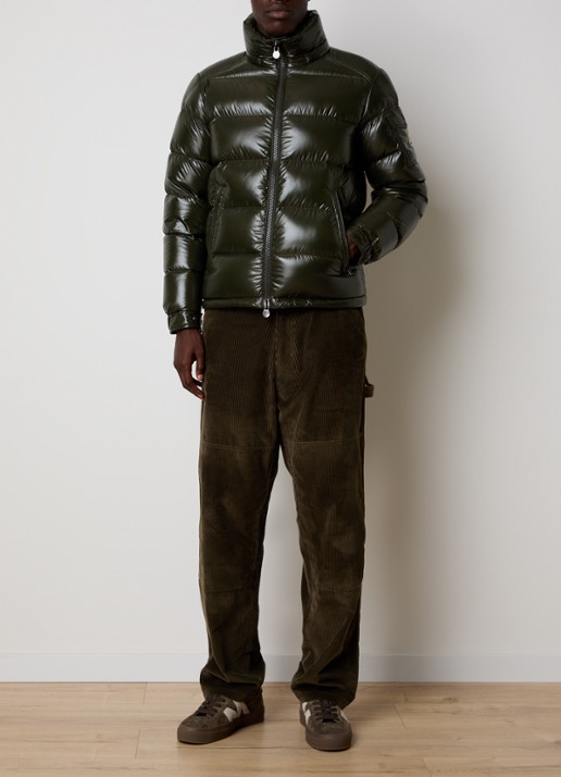 Moncler Maya puffer jack met donsvulling en afneembare capuchon - voorkant 6 bronsgroen
