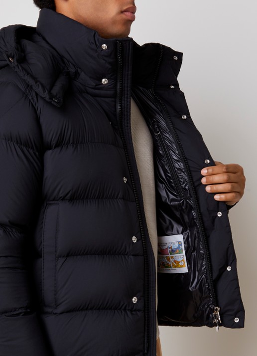 Moncler Maya puffer jack met donsvulling en ritszakken - detail 2 zwart