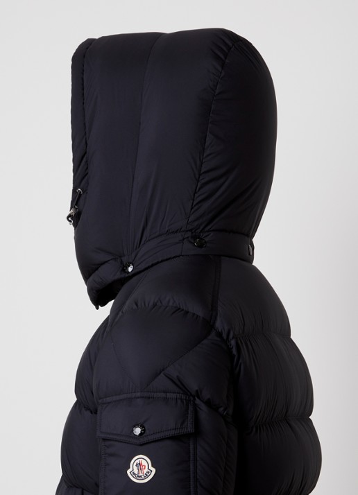 Moncler Maya puffer jack met donsvulling en ritszakken - detail 3 zwart