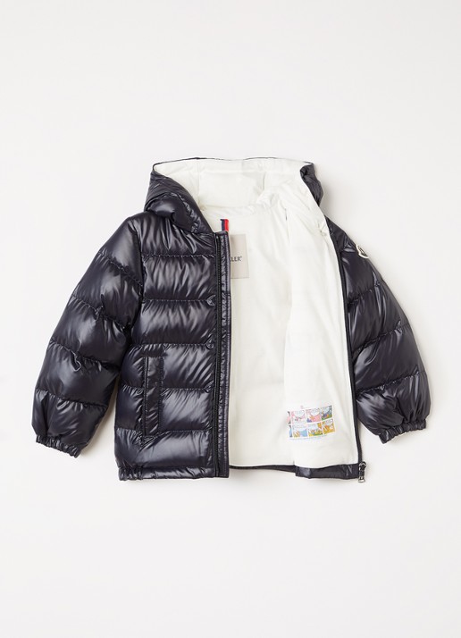 Moncler Mesles pufferjack met donsvulling - voorkant 3 donkerblauw