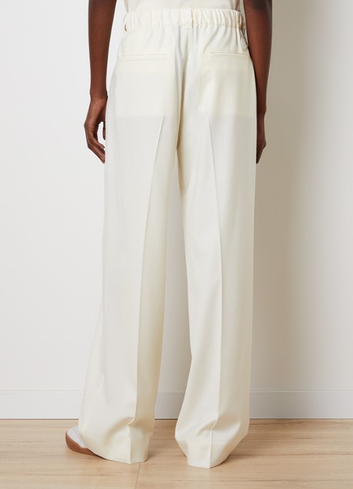 Moncler Mid waist loose fit pantalon met trekkoord en paspelzakken - achterkant 5 vanillegeel
