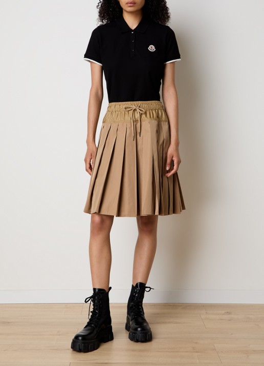Moncler Mini plooirok met trekkoord - voorkant 4 beige