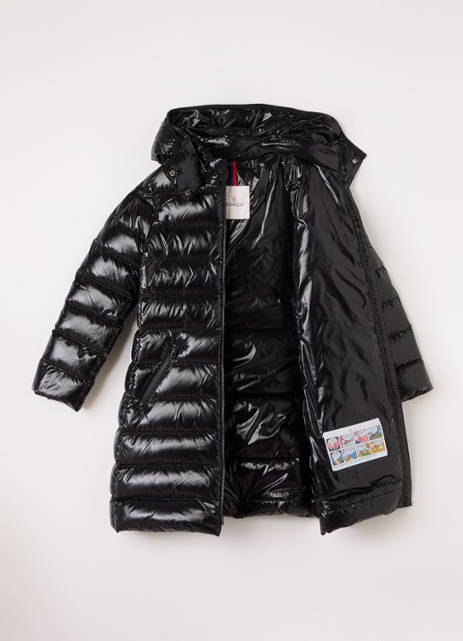 Moncler Moka puffer jack met donsvulling - voorkant 3 zwart