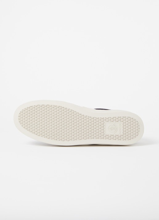 Moncler Monaco2 sneaker van suède met nubuck details - detail 6 donkerblauw