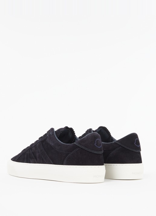 Moncler Monaco2 sneaker van suède - achterkant donkerblauw