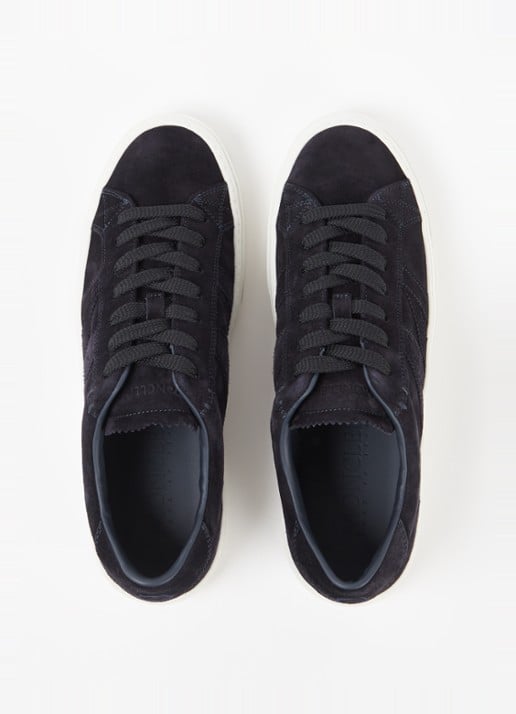 Moncler Monaco2 sneaker van suède - detail 5 donkerblauw