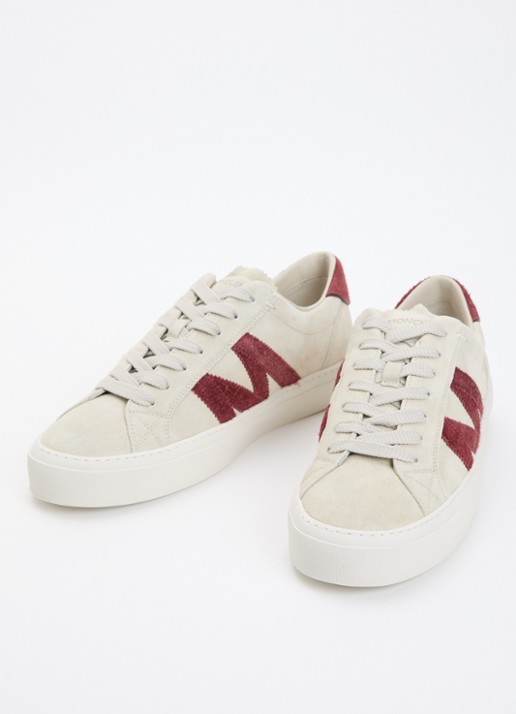 Moncler Monaco2 sneaker van suède - detail 3 beige
