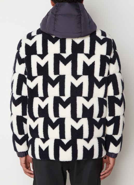 Moncler Mondego reversible puffer jack met donsvulling en ritszakken - achterkant blauw