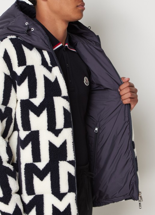 Moncler Mondego reversible puffer jack met donsvulling en ritszakken - detail 4 blauw