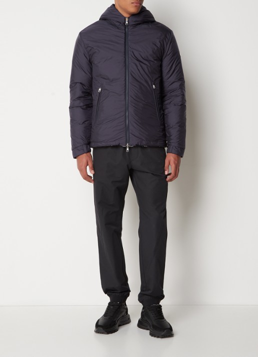 Moncler Mondego reversible puffer jack met donsvulling en ritszakken - voorkant 6 blauw