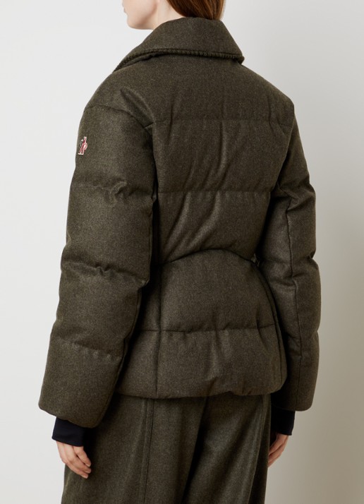 Moncler Monteain gewatteerde jas met opgestikte zakken - achterkant 4 donkergroen