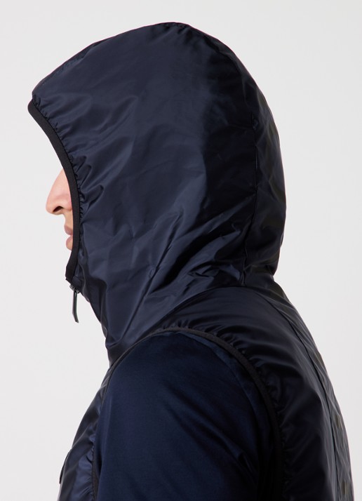 Moncler Moretan bodywarmer met capuchon en waterafstotende coating - detail 4 donkerblauw