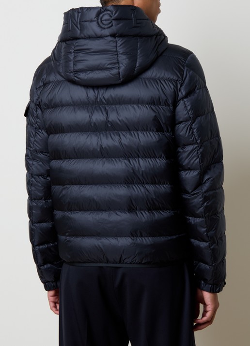 Moncler Najan puffer jack met donsvulling en ritszakken - achterkant donkerblauw
