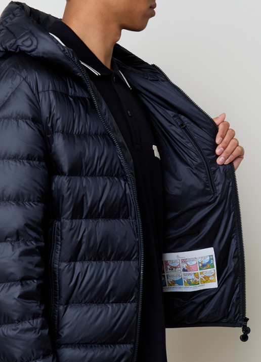 Moncler Najan puffer jack met donsvulling en ritszakken - detail 3 donkerblauw