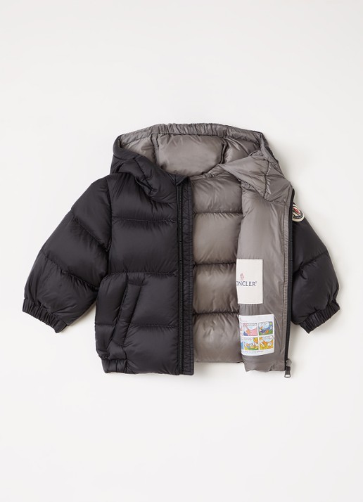 Moncler New Macaire pufferjack met donsvulling - voorkant 4 zwart