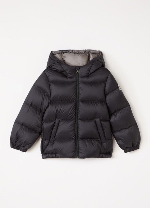 Moncler New Macaire pufferjack met donsvulling - voorkant 5 zwart