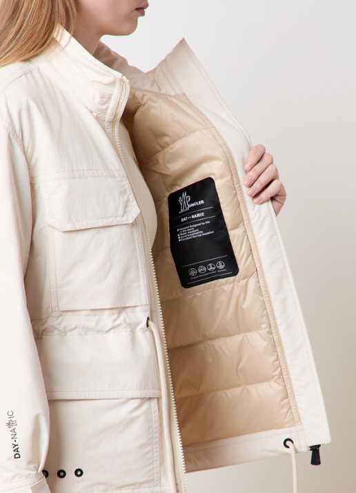 Moncler Nimba parka met donsvulling en trekkoord - detail 2 creme