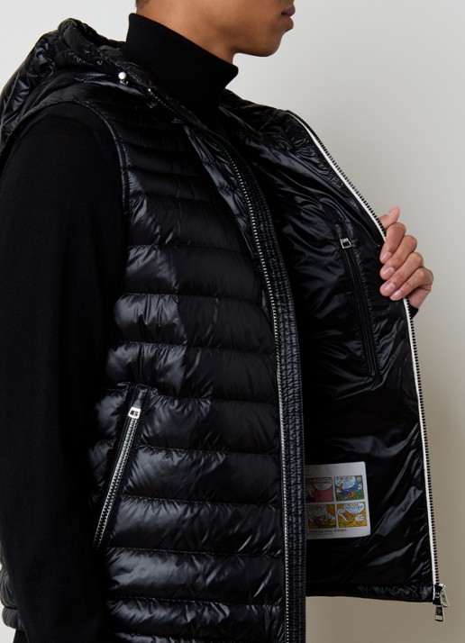 Moncler Orant gewatteerde bodywarmer met donsvulling en capuchon - detail 5 zwart