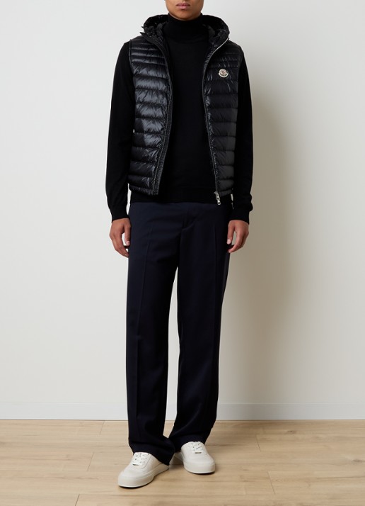 Moncler Orant gewatteerde bodywarmer met donsvulling en capuchon - voorkant 3 zwart