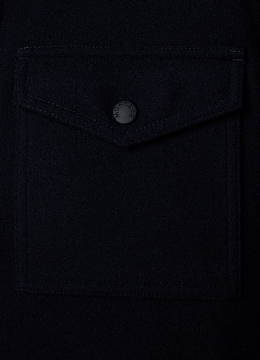 Moncler Overshirt met logoborduring en klepzakken - detail 3 donkerblauw