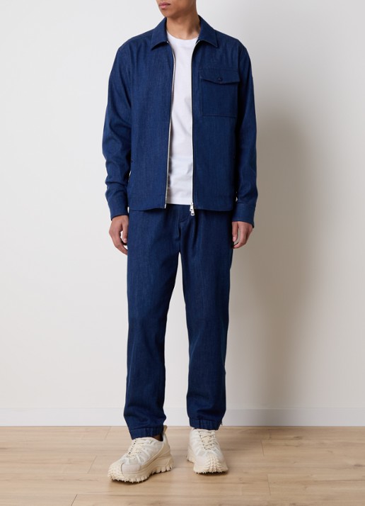 Moncler Overshirt van chambray met borstzak - voorkant 2 indigo