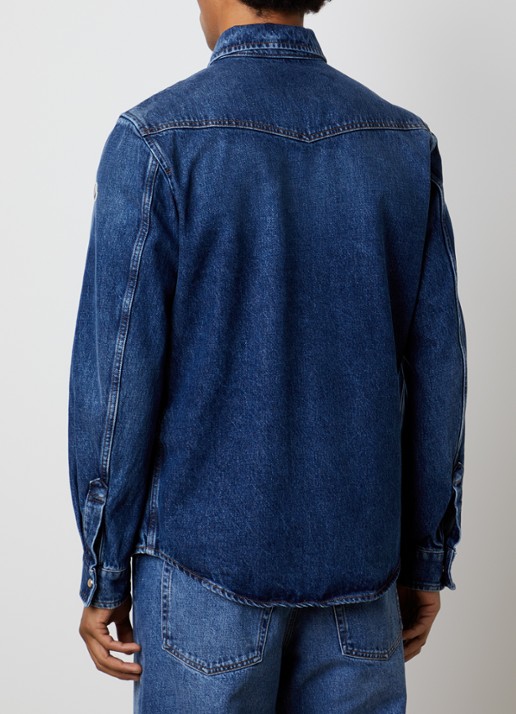 Moncler Overshirt van denim met borstzakken - achterkant 3 indigo