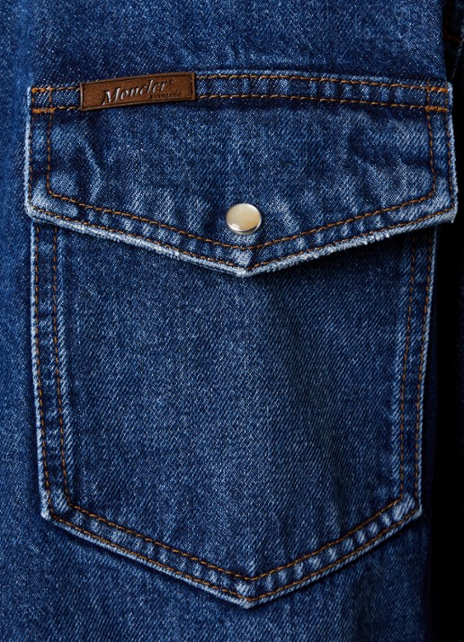 Moncler Overshirt van denim met borstzakken - detail 2 indigo