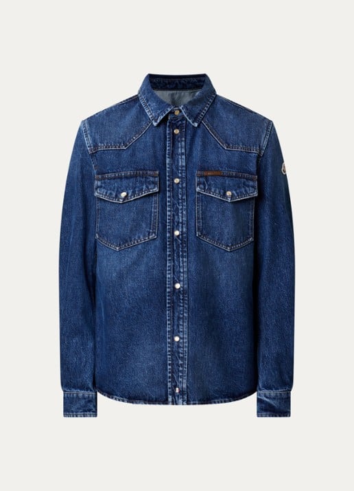 Moncler Overshirt van denim met borstzakken - voorkant 4 indigo