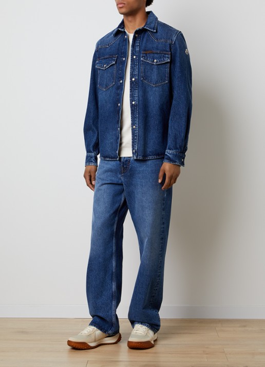 Moncler Overshirt van denim met borstzakken - voorkant 5 indigo
